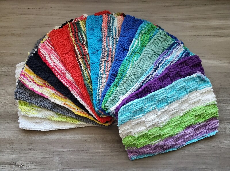 Reusable Knitted Cotton Dishcloths